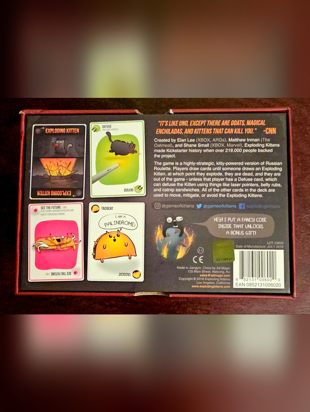 NEW Exploding Kittens Original Edition Card Game - Picture 2 of 3